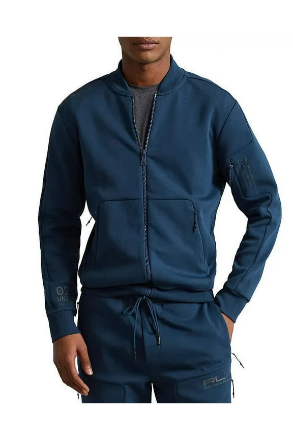 RLX Ralph Lauren Men's Double Knit Track Jacket Raleigh Blue-Size Large