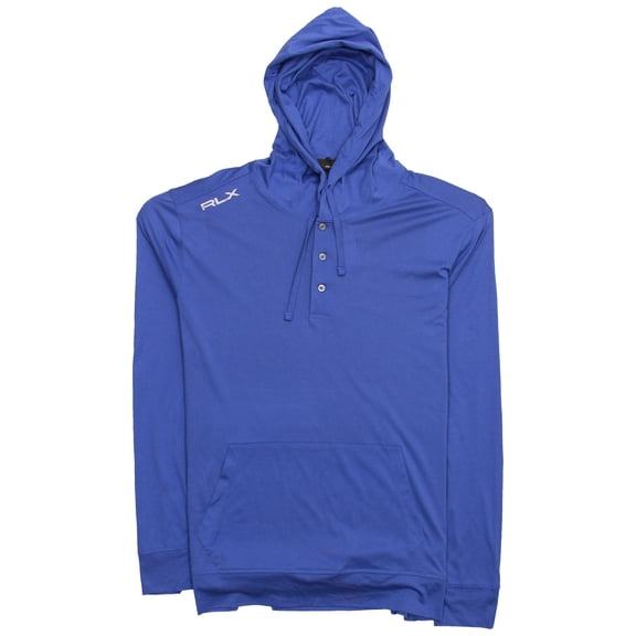 RLX Ralph Lauren Golf Men's Cotton Snap Front Hooded Pullover Shirt