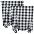 thumbnail image 1 of 2 Pcs Tie Up Shade Buffalo Check Window Curtain Farmhouse Style Rod Pocket Kitchen Curtains, Black and White, 42 x 63 Inches, 1 of 5