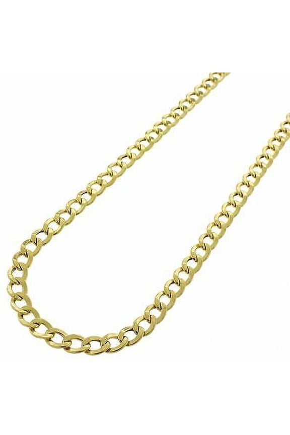 10K Solid Yellow Gold Cuban 2.8MM Link Chain Necklace 16"18''20"22''24''Everyday Chain, 10K Gold 18''