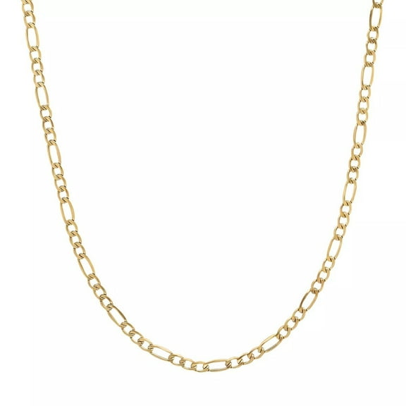 RM 14K Yellow Gold Figaro Necklace Chain, 16"-24", (Includes Velvet Gift Pouch)