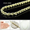 thumbnail image 1 of RM 14k Yellow Gold Diamond Cut Rope Twisted Braided Chain Necklace 1.8MM Pure 14 Karat Gold Necklace, 16''-30’' Men Women Unisex Teens 14k Rope Chain Necklace 18'', 1 of 6