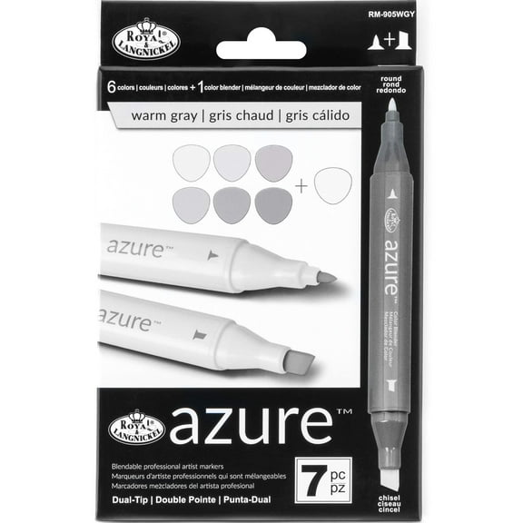 Royal & Langnickel Azure 7 pc Warm Gray Color Marker Set
