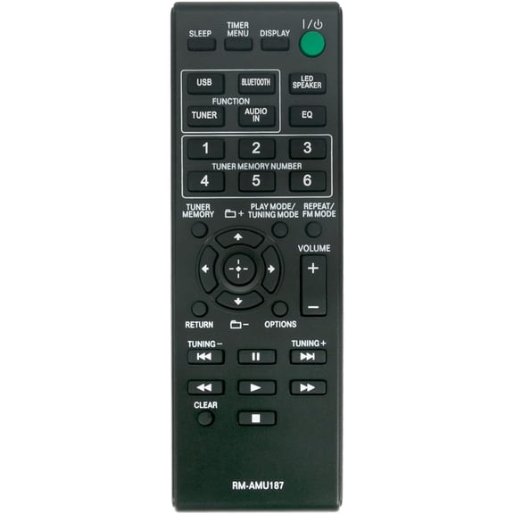 RM-AMU187 Replacement Remote Control Commander fit for Stereo System MHC-GTR7 GTK-N1BT MHC-GTR8 MHC-GTR6