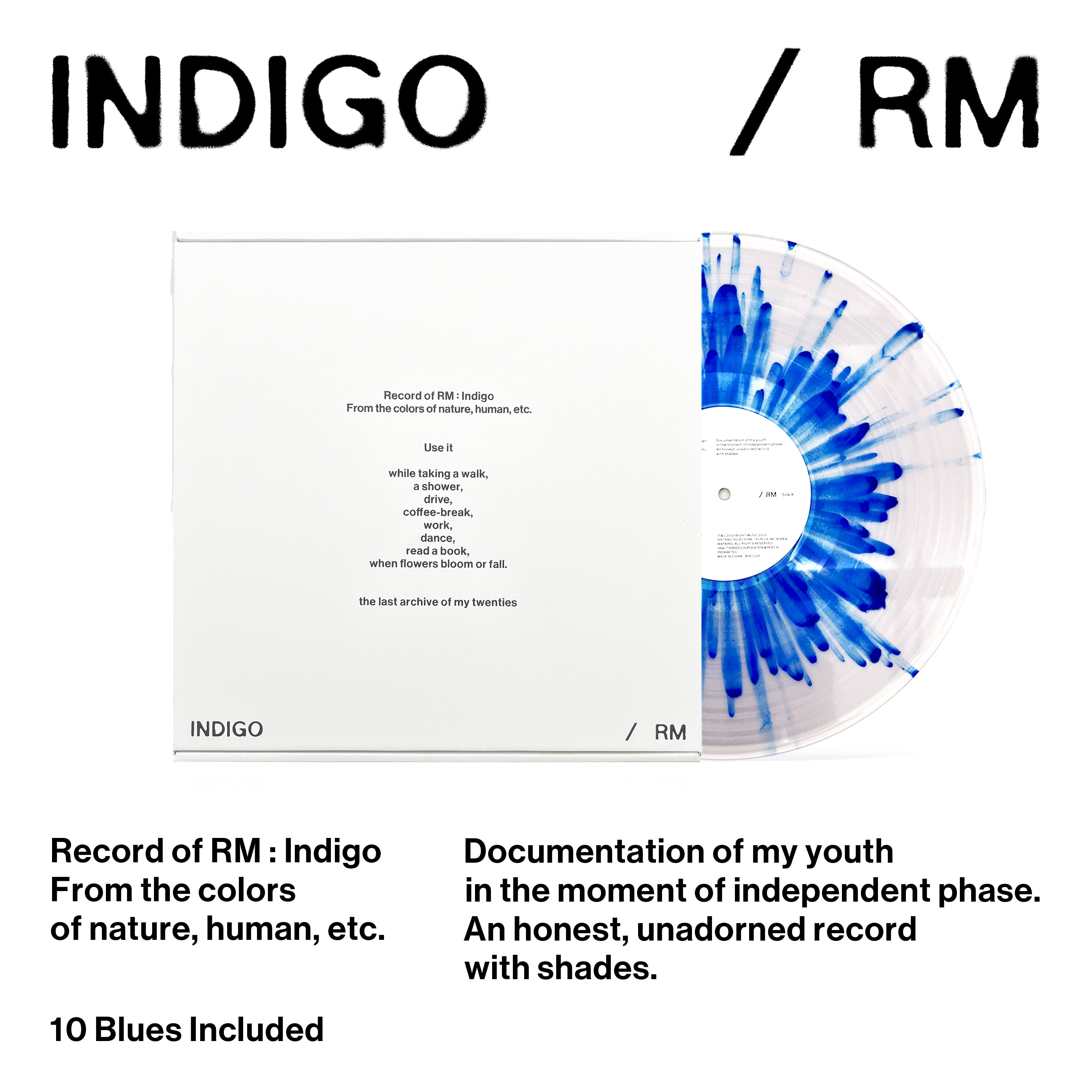 RM (BTS) - Indigo - K-Pop - Vinyl LP (Bighit Music / Hybe) 