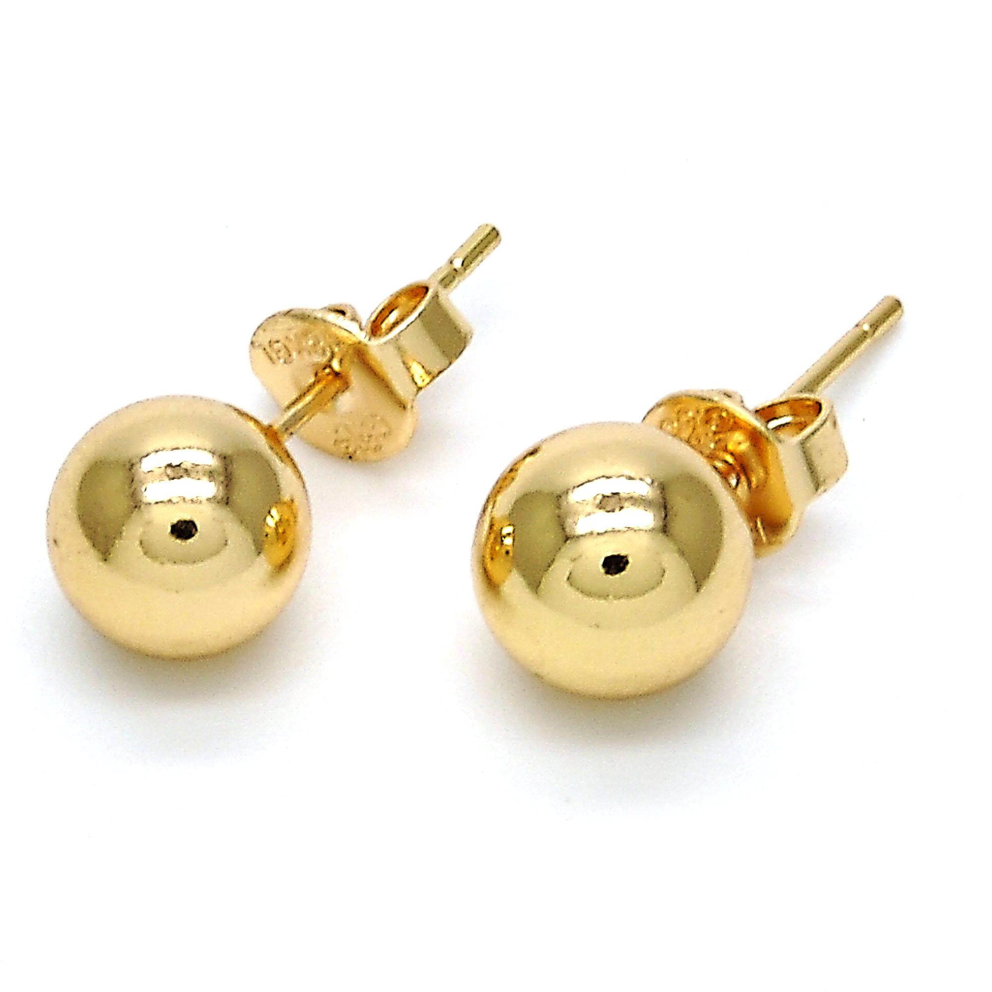 Adabele 100pcs Hypoallergenic Earring Posts - 18K Yellow Gold Plated 8mm Cup With Earnut Backs