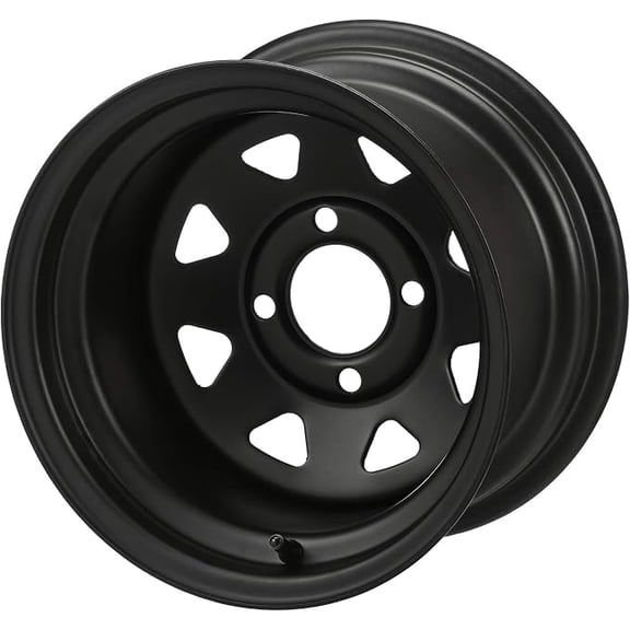 RM Cart Golf Cart Accessories 12" Steel Wheel Matte Black Golf Cart Wheel