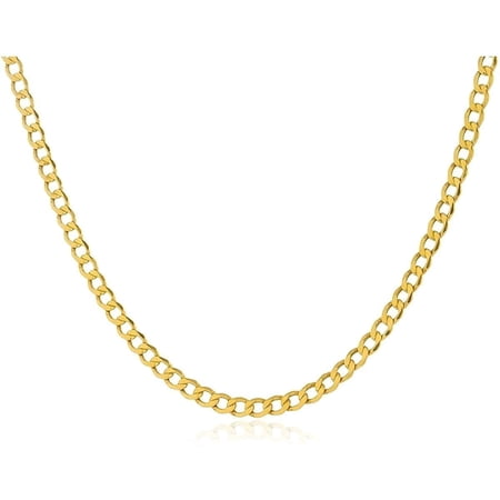 RM Chain Necklace, 14K Solid Yellow Gold 2mm, 22", Cuban