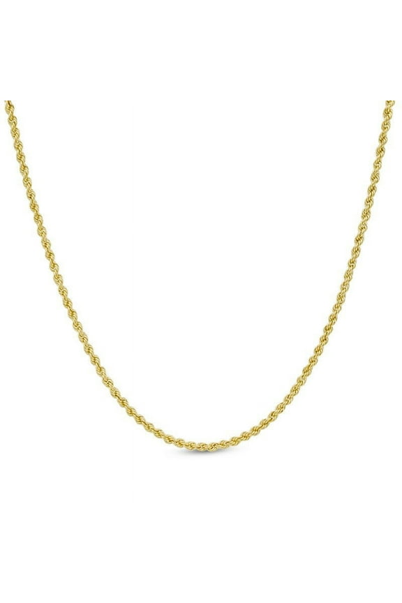 Chain Necklace, 14K Yellow Gold 1.5mm, 16" to 30", Rope