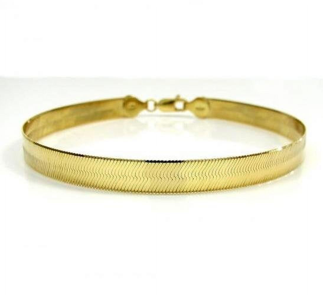 RMZ GOLD NYC RM Herringbone Flat Gold Filled Bracelet, 8"