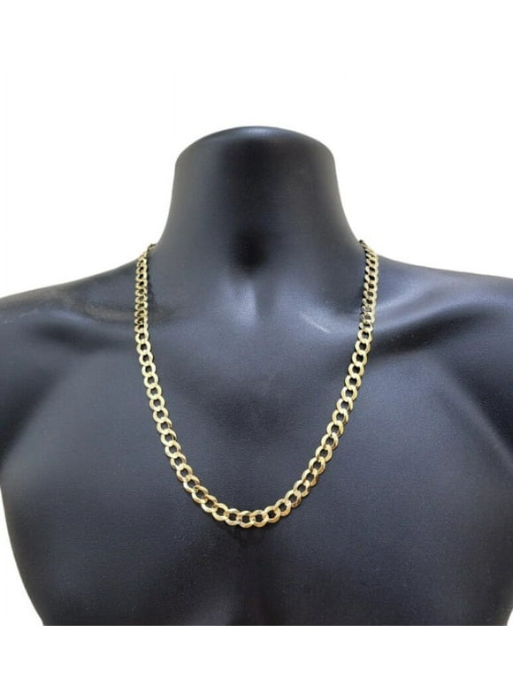 Mens Curb Chain Necklaces 10K, Gold, 16 Inches
