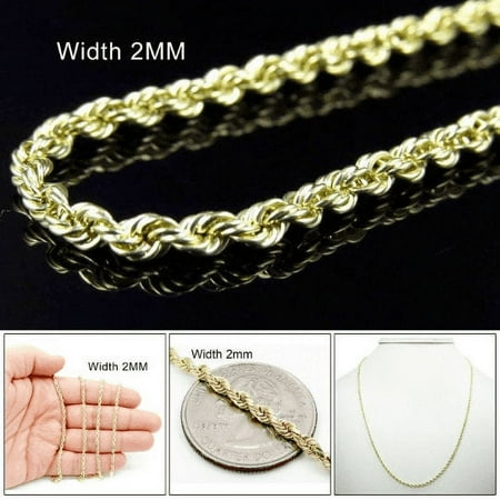 RM Necklace 14k, Yellow Gold, 16-30 inch, Rope Chain