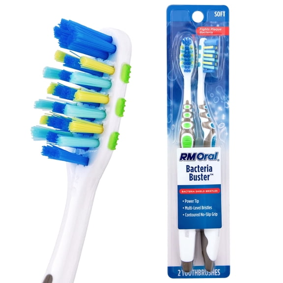 RM Oral Bacteria Buster Toothbrushes - Soft - 2 Ct.