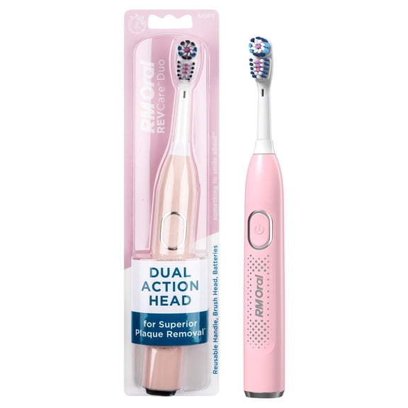 RM Oral REVCare Duo Powered Toothbrush Primrose Pink