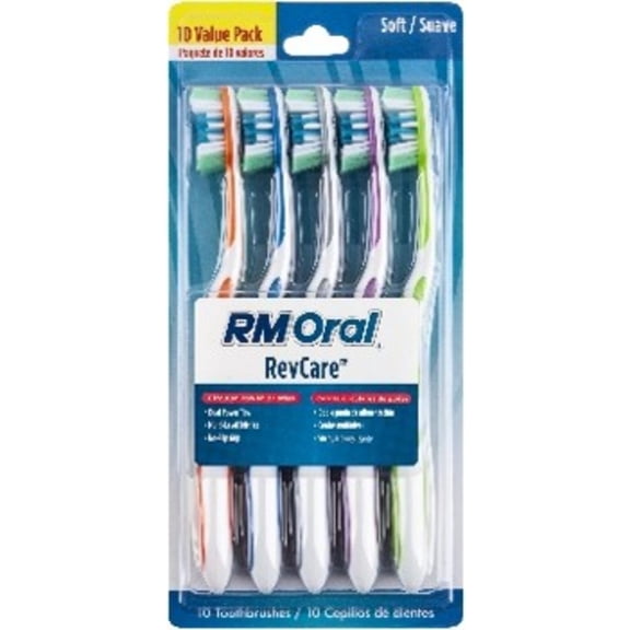 RM Oral RevCare Toothbrushes Stacked, Soft - 10 Count