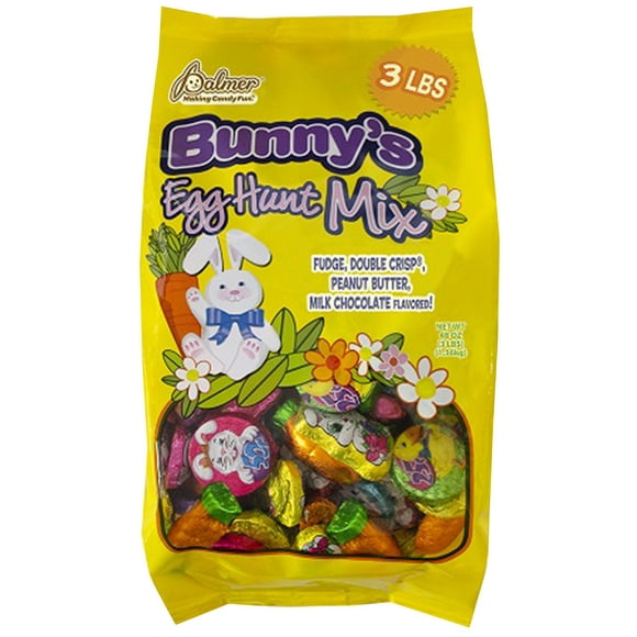 RM Palmer Bunny's Egg Hunt Mix, Fudge, Double Crisp, Peanut Butter, Milk Chocolate Candy, 48 oz