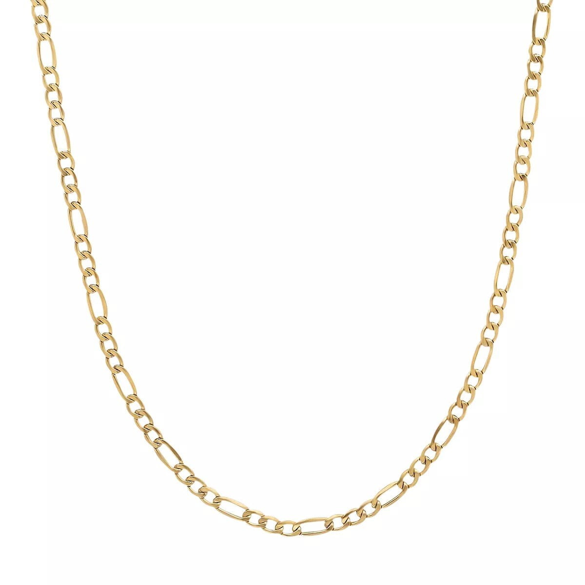RM Real 14K Genuine Yellow Gold Figaro Necklace Chain, 16"-24" Adjustable Length