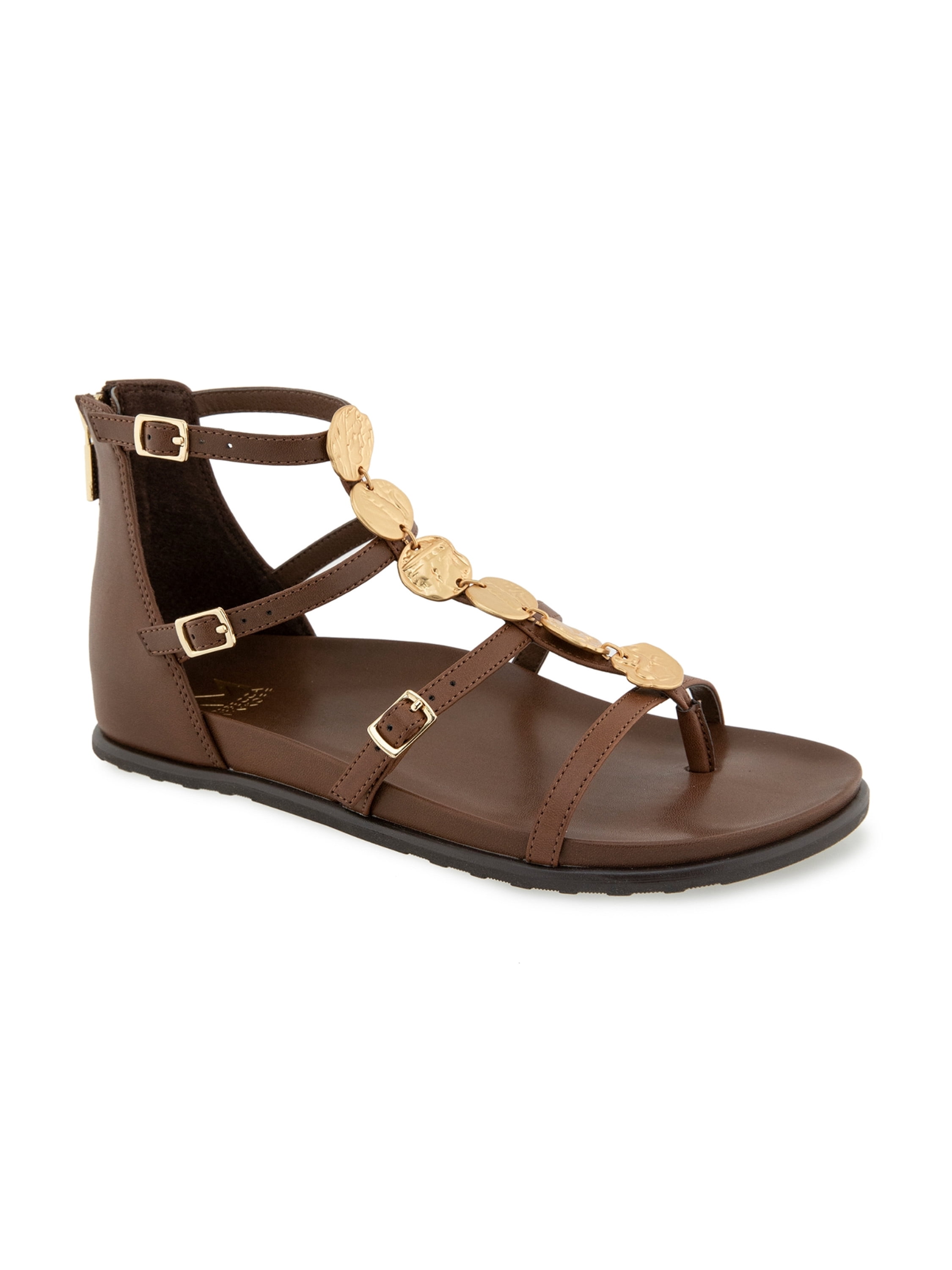 RM Rebecca Minkoff Women's Hadley Strappy Up the Foot Sandal with Adjustable Buckle