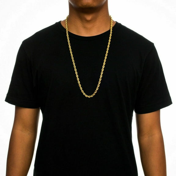 RM Rope Chain Necklace, Solid Yellow Gold, 18'', 10K