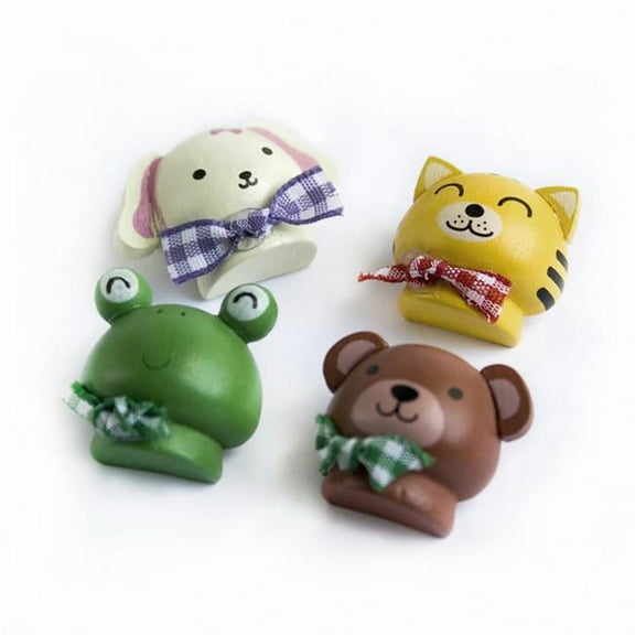 RM002-FCRB Happy Animals-1 - Refrigerator Magnets - Animal Magnets (Set of 4)