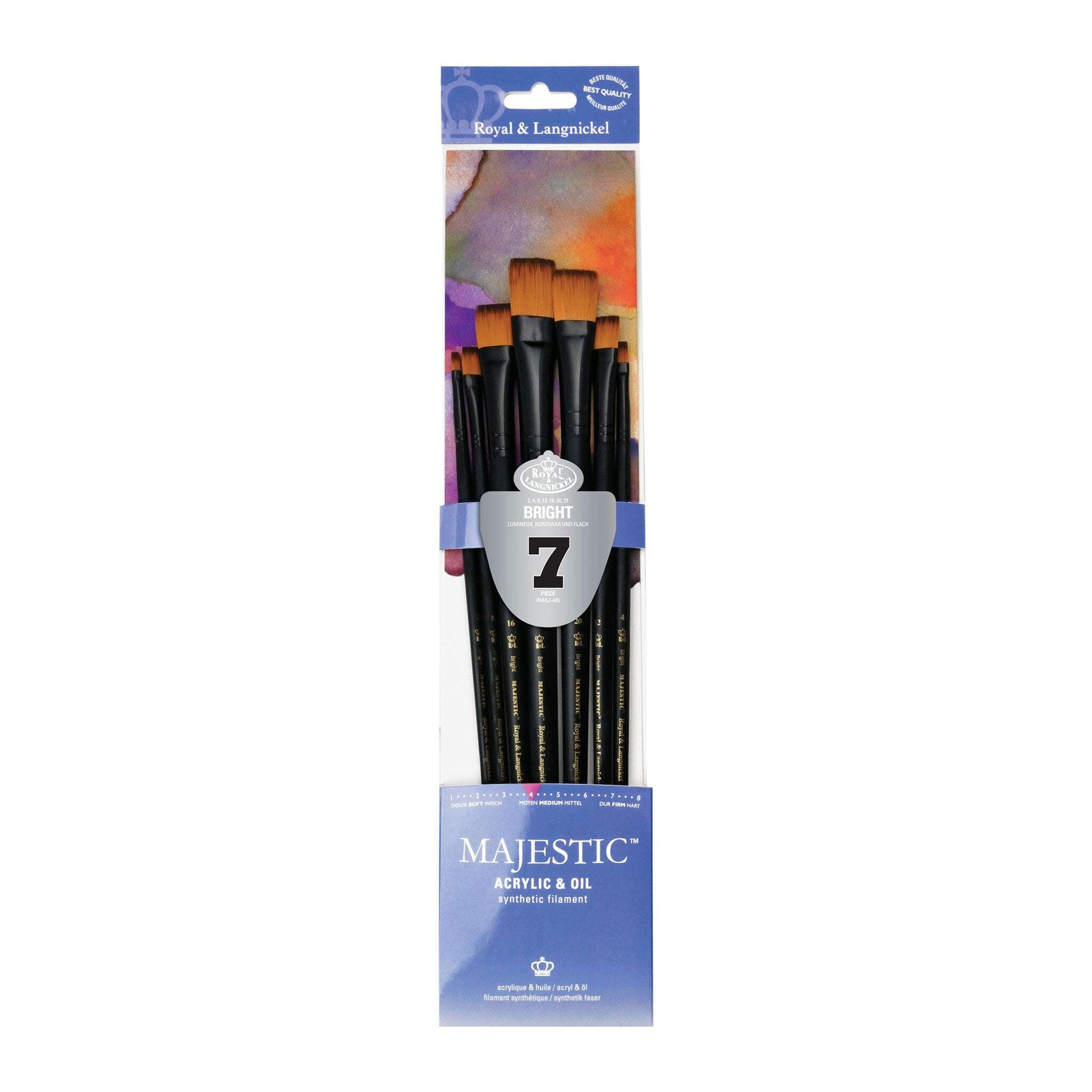 RMAJ-405 | Majestic™ 7pc Long Handle Acrylic & Oil Bright Brush Set
