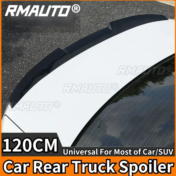 RMAUTO 120CM Universal Car Rear Truck Spoiler Carbon Fiber Rear Roof Spoiler For BMW E90 F30 F10 For Tesla Model 3 Y Body Kit