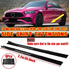 Car Lower Side Skirts Protect Rocker Panel Splitter Winglets Diffuser