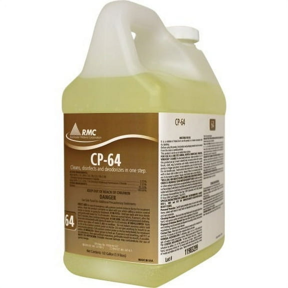 RMC CP-64 Cleaner Concentrate Liquid - 64 fl oz (2 quart) - Fresh Lemon Scent - 4 / Carton - Yellow