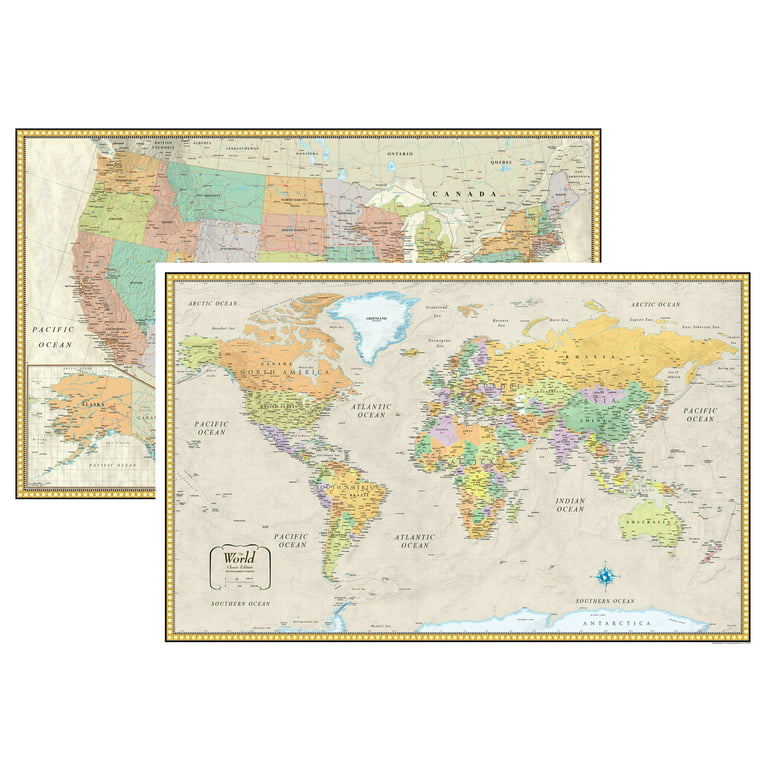  USA Map for Kids - Laminated - United States Wall