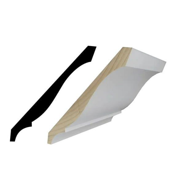 RMC M45 9/16 in.D x 5 1/4 in. W x 96 in. L Primed Finger-Joined Pine Crown Molding 10-pcs 80 Ft Total
