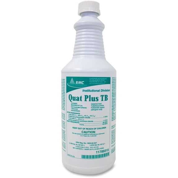 RMC Quat Plus TB Disinfectant - Ready-To-Use - 32 fl oz (1 quart) - Fresh Pine Scent - 12 / Carton - Clear | Bundle of 2 Cartons