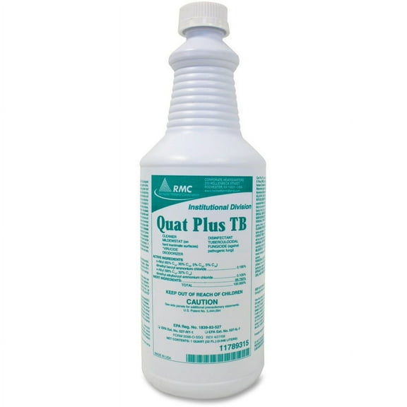 RMC Quat Plus TB Disinfectant - Ready-To-Use - 32 fl oz (1 quart) - Fresh Pine Scent - 12 / Carton - Clear | Bundle of 2 Cartons