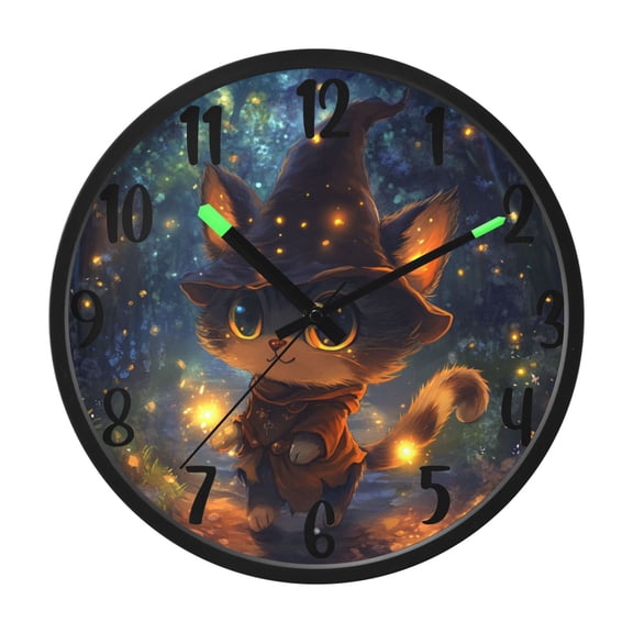 RMDQTR 12 Inch Sound-Activated LED Night Light Wall Clock Silent Sweep Movement Acrylic Face Battery-Operated for Bedroom/Living Room/School / Cute Anime