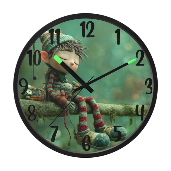 RMDQTR 12 Inch Sound-Activated LED Night Light Wall Clock Silent Sweep Movement Acrylic Face Battery-Operated for Bedroom/Living Room/School / Muppeteer