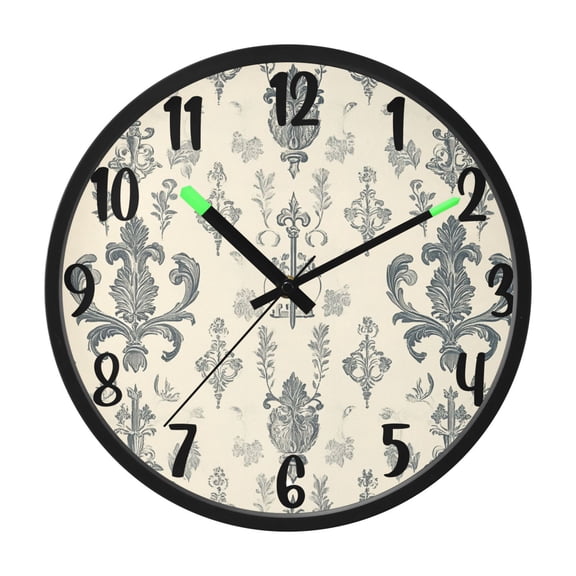 RMDQTR 12 Inch Sound-Activated LED Night Light Wall Clock Silent Sweep Movement Acrylic Face Battery-Operated for Bedroom/Living Room/School / Mystery Antique Keys