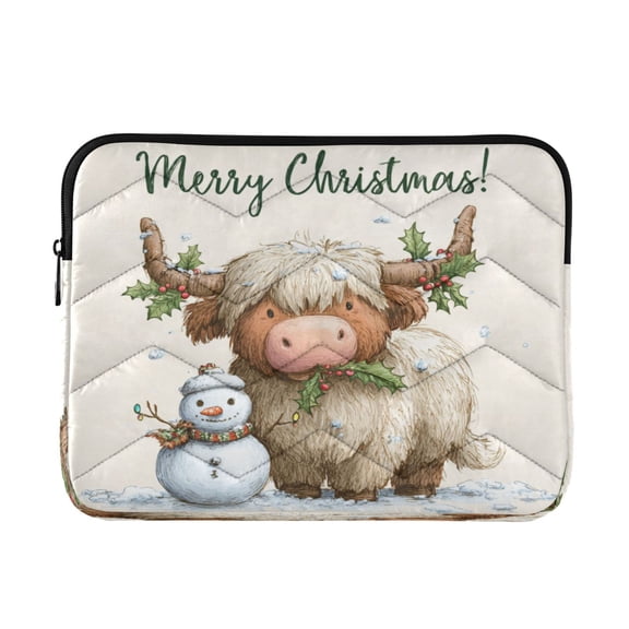 RMDQTR 13in Laptop Bag Briefcases Computer Inner Bags Computer Bags Laptop Sleeves Work Travel School Bag Christmas Highland Cow