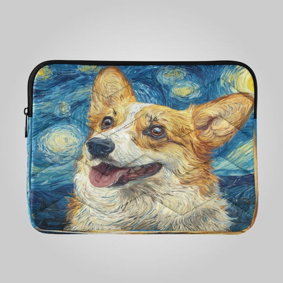 RMDQTR 13in Laptop Bag Briefcases Computer Inner Bags Computer Bags Laptop Sleeves Work Travel School Bag Cute Corgi under The Stars