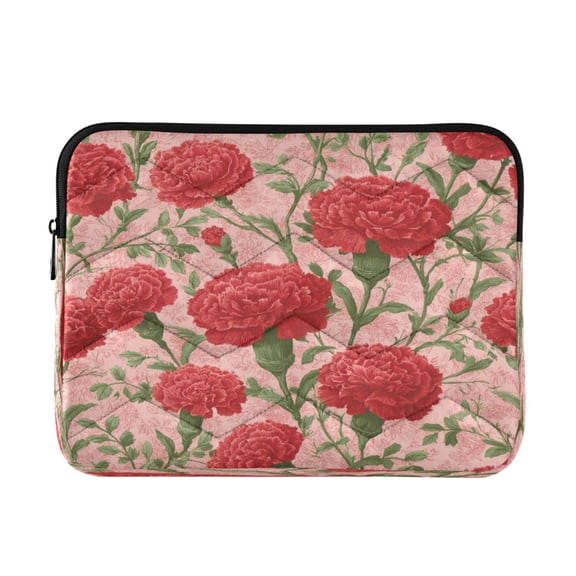 RMDQTR 13in Laptop Bag Briefcases Computer Inner Bags Computer Bags Laptop Sleeves Work Travel School Bag Elegant Red Carnation Pattern