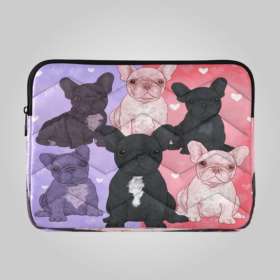 RMDQTR 13in Laptop Bag Briefcases Computer Inner Bags Computer Bags Laptop Sleeves Work Travel School Bag Frenchie Squad Love Hearts