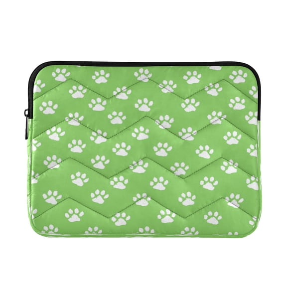 RMDQTR 13in Laptop Bag Briefcases Computer Inner Bags Computer Bags Laptop Sleeves Work Travel School Bag Green Paw Print Pattern