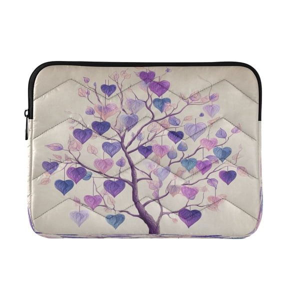 RMDQTR 13in Laptop Bag Briefcases Computer Inner Bags Computer Bags Laptop Sleeves Work Travel School Bag Purple Heart-shaped Leaves