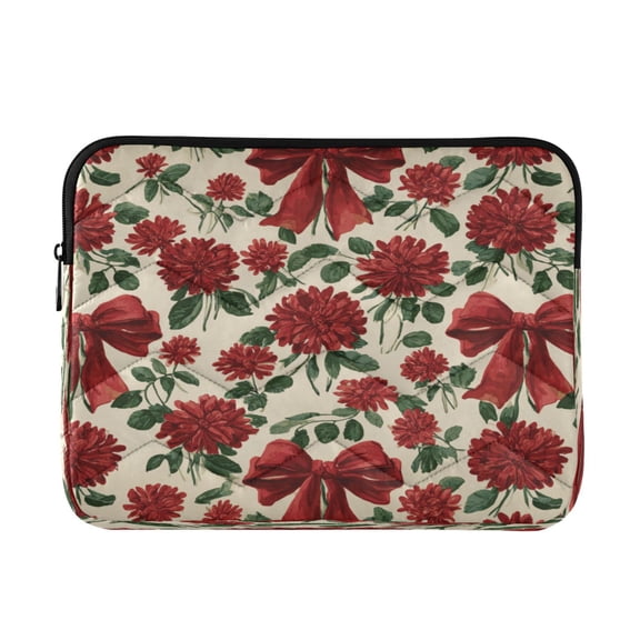 RMDQTR 13in Laptop Bag Briefcases Computer Inner Bags Computer Bags Laptop Sleeves Work Travel School Bag Red Christmas Bows and Floral