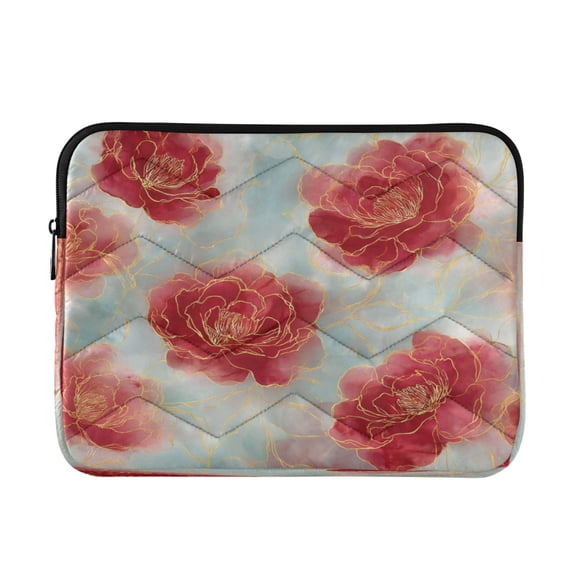 RMDQTR 13in Laptop Bag Briefcases Computer Inner Bags Computer Bags Laptop Sleeves Work Travel School Bag Rose Petals with Gold Outline