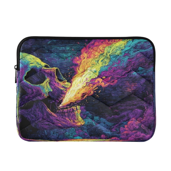 RMDQTR 13in Laptop Bag Briefcases Computer Inner Bags Computer Bags Laptop Sleeves Work Travel School Bag Skull Spitting Rainbow Gas