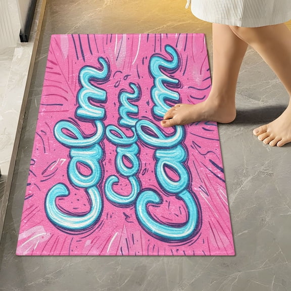 RMDQTR 16" × 24" Rectangle Shape Bathroom Rugs Plush Toilet Base Mat Soft Rugs Non Slip Absorbent Calms on Pink