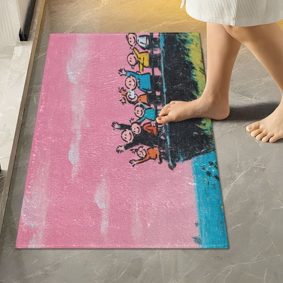 RMDQTR 16" × 24" Rectangle Shape Bathroom Rugs Plush Toilet Base Mat Soft Rugs Non Slip Absorbent Cartoon Characters
