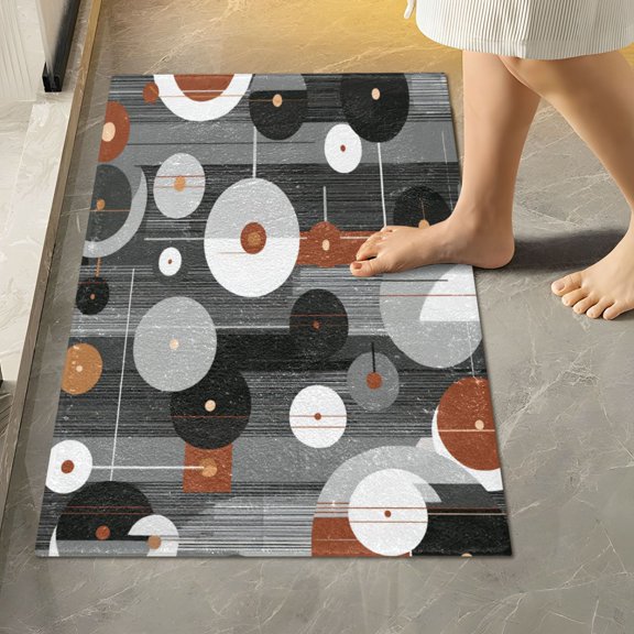 RMDQTR 16" × 24" Rectangle Shape Bathroom Rugs Plush Toilet Base Mat Soft Rugs Non Slip Absorbent Cd Pattern