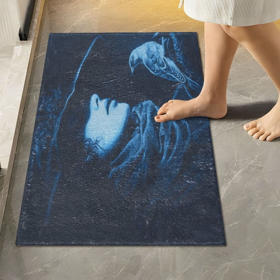 RMDQTR 16" × 24" Rectangle Shape Bathroom Rugs Plush Toilet Base Mat Soft Rugs Non Slip Absorbent Cowboy's Bird
