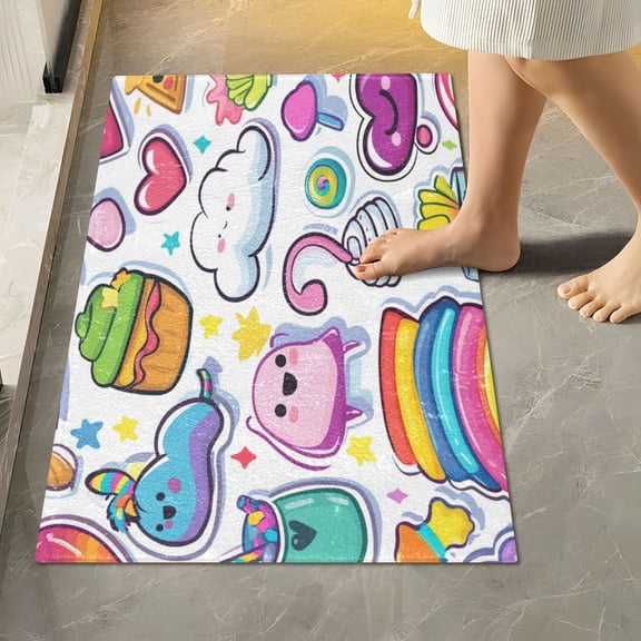 RMDQTR 16" × 24" Rectangle Shape Bathroom Rugs Plush Toilet Base Mat Soft Rugs Non Slip Absorbent Cute Ghost