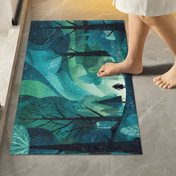RMDQTR 16" × 24" Rectangle Shape Bathroom Rugs Plush Toilet Base Mat Soft Rugs Non Slip Absorbent Labyrinthine